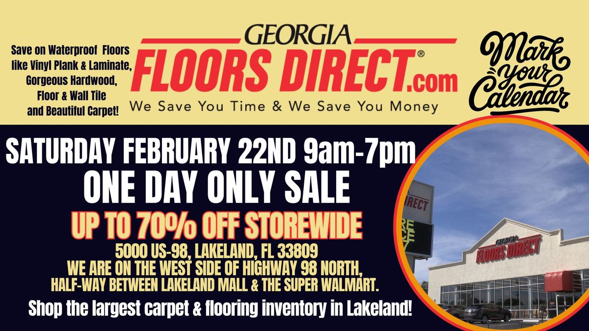 CARPET & FLOORING CLEARANCE SATURDAY FEB 22ND