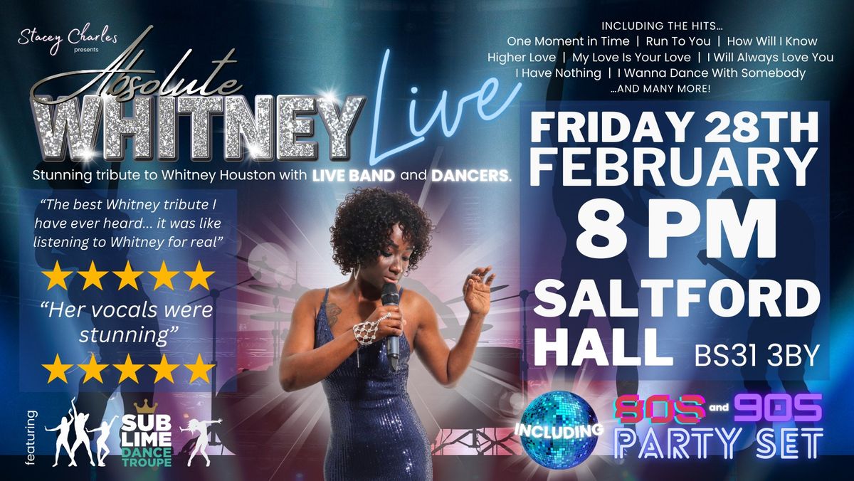 Absolute WHITNEY LIVE at Saltford Hall (Somerset, UK) - Friday 28th February 2025 at 8pm