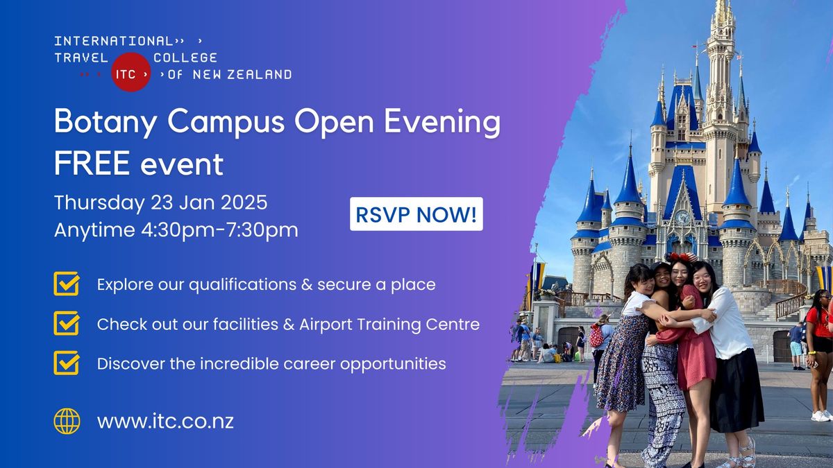 Open Evening Free Event - Auckland Botany campus