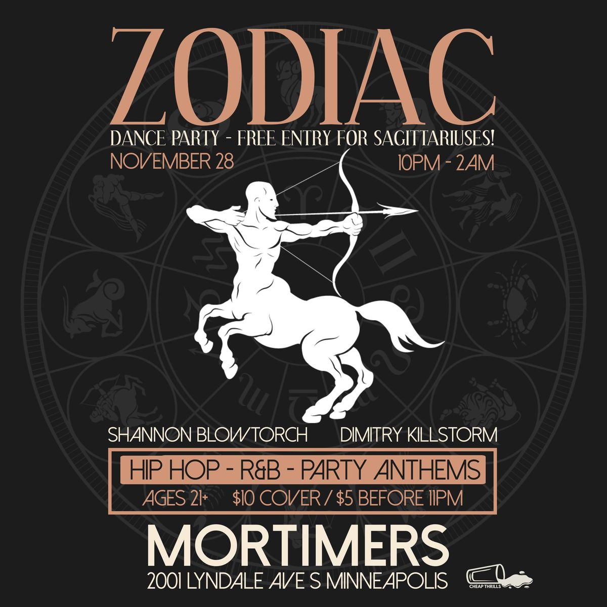 Zodiac Dance Party w\/ Shannon Blowtorch & Dimitry killstorm