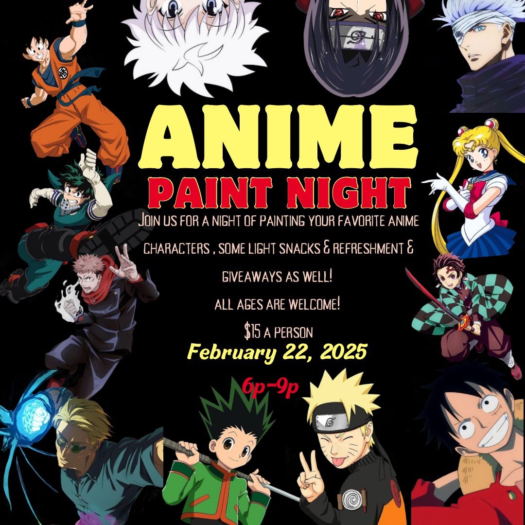 Anime Paint Night \ud83c\udfa8\ud83c\udfef