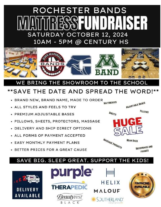 Rochester Bands Mattress Sale Fundraiser