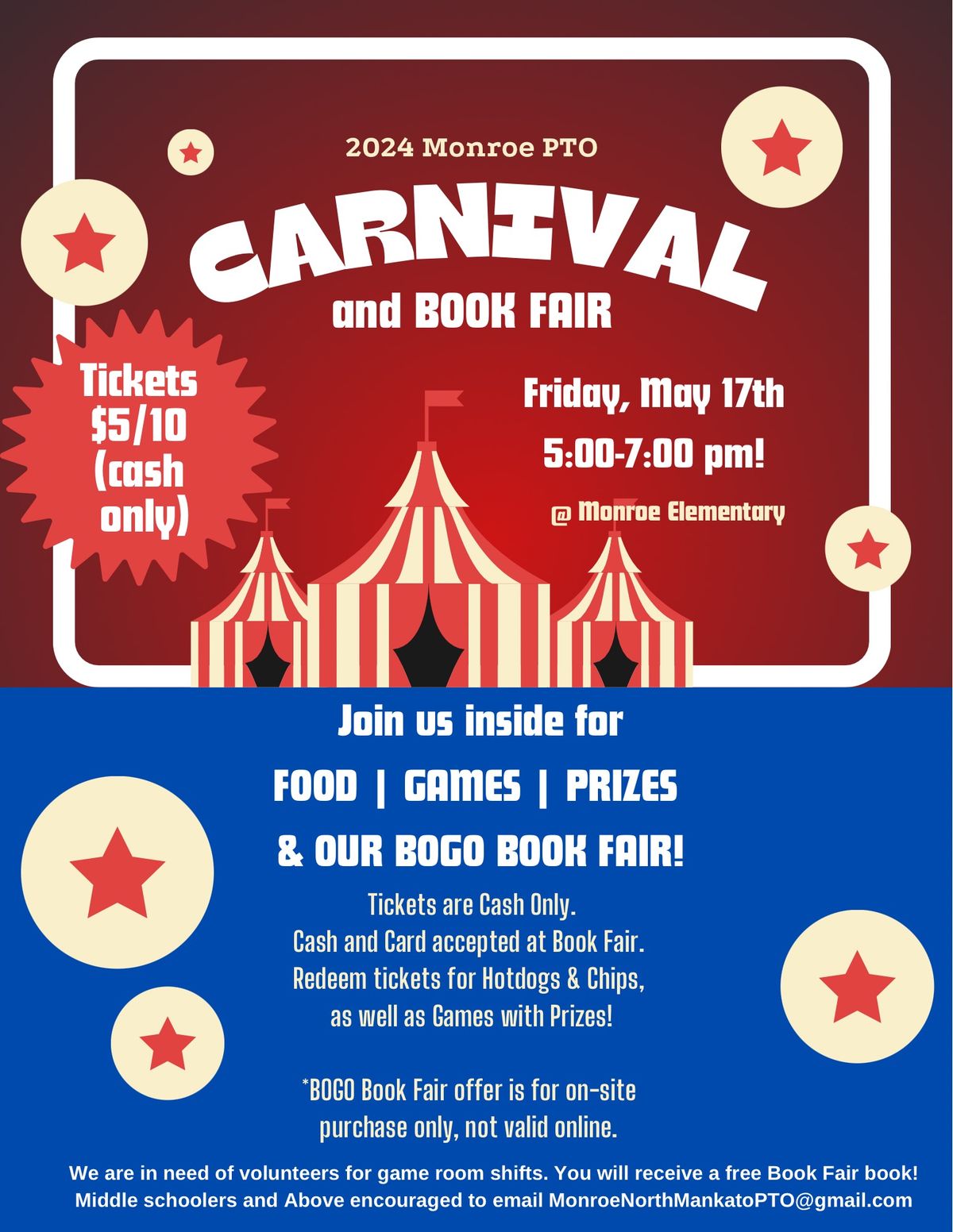 Monroe Carnival & BOGO Book Fair!