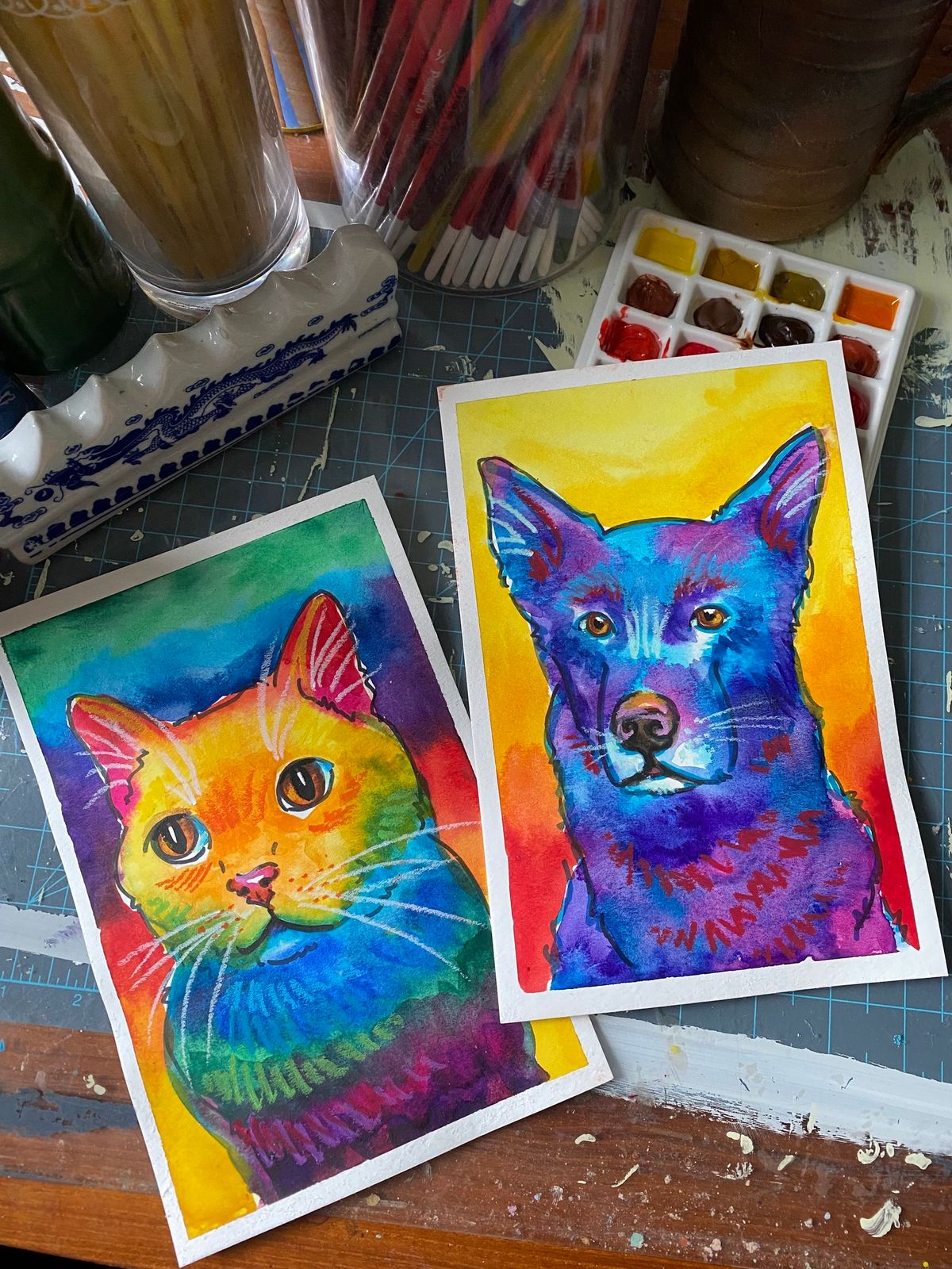 Watercolor Workshop - Colorful Pet Portrait