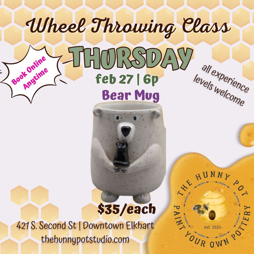 CLASS | Wheel Thrown Cute Bear Mug