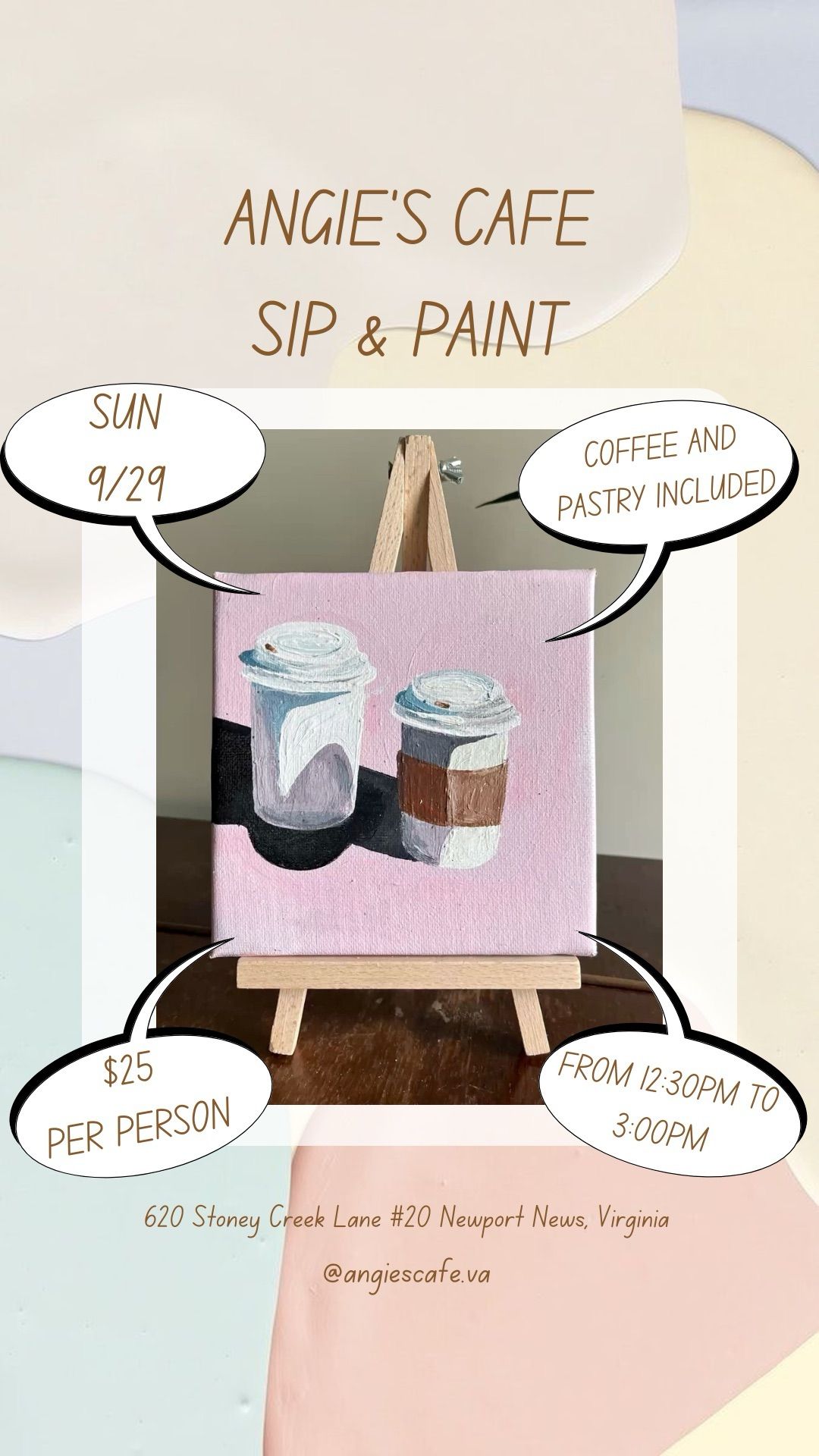 ANGIE\u2019S CAFE SIP & PAINT?\u2615\ufe0f