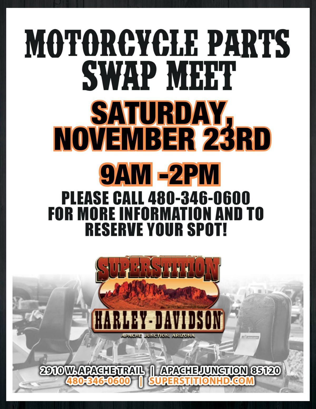 Motorcycle Parts Swap Meet @ Superstition H-D\u00ae