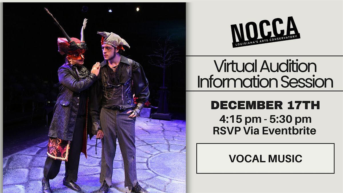 2026 - 27 VIRTUAL Audition Information Session in VOCAL MUSIC