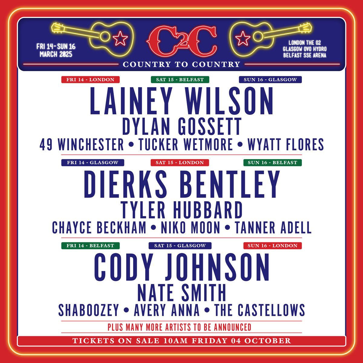 Country to Country 2025 London Saturday Dierks Bentley Tickets, The