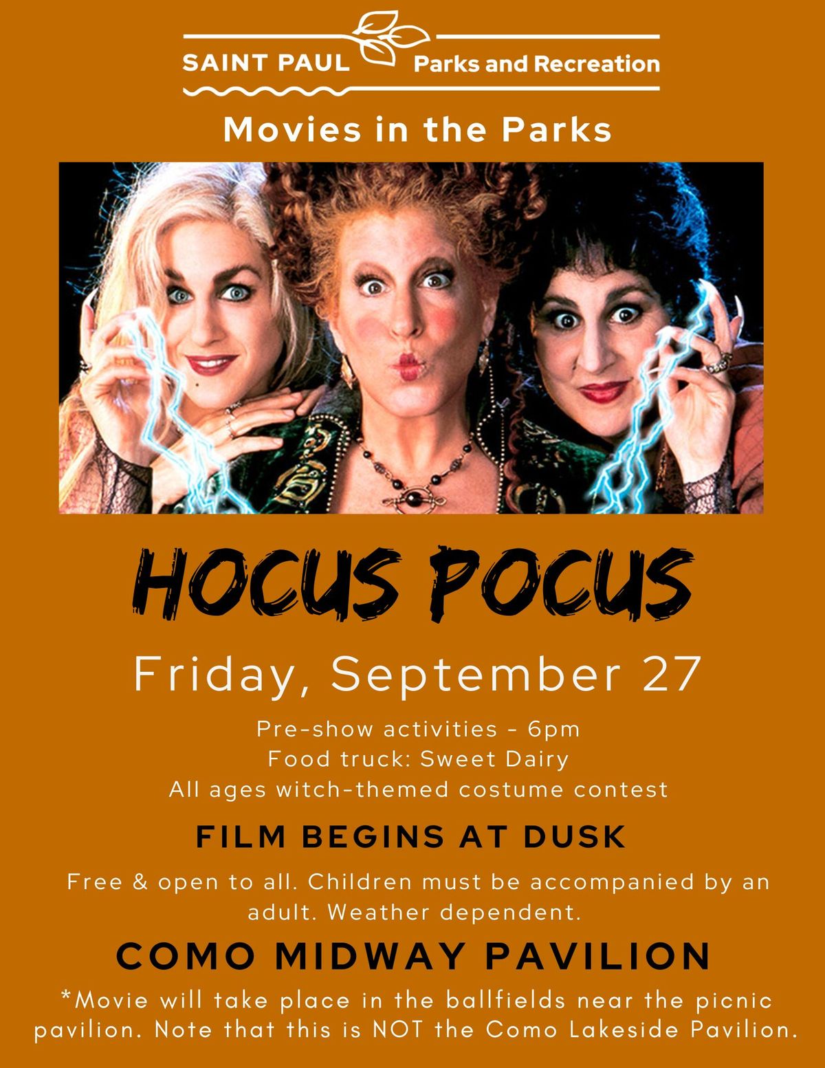 Movies in the Parks: Hocus Pocus (PG) (Como Midway Pavilion)