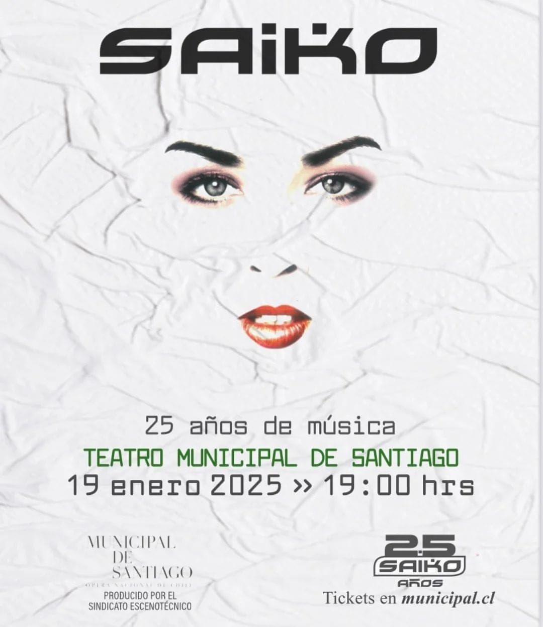 Saiko 25 a\u00f1os Teatro Municipal de Santiago