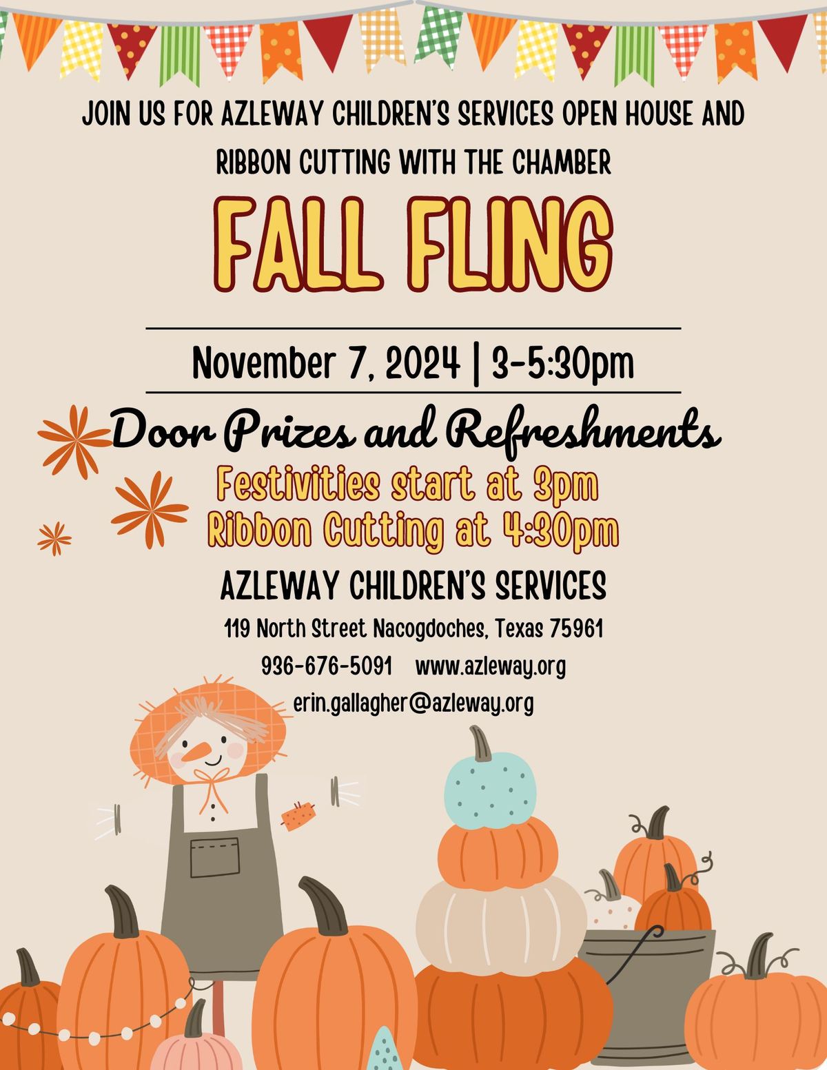 Azleway Children's Services of Nacogdoches Ribbon Cutting and Fall Fling