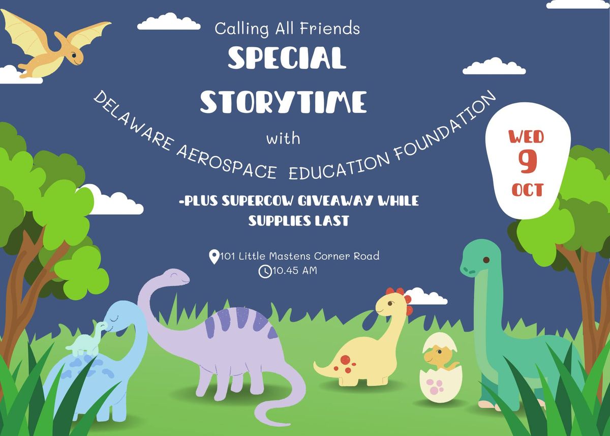 Special Delaware Aerospace Education Foundation Storytime and stuffed cow giveaway