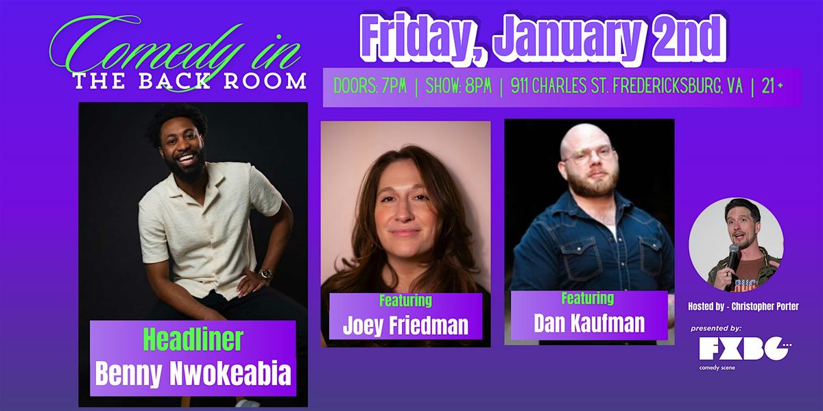 Comedy in "The Back Room" - Friday, January 2nd