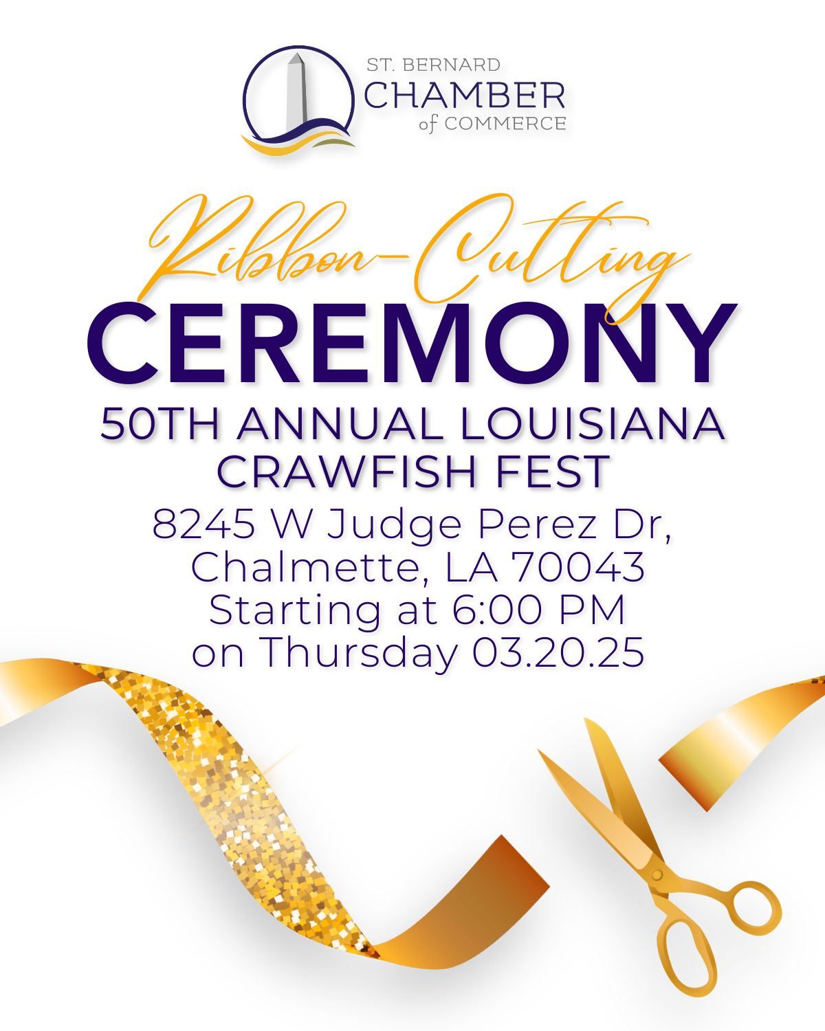 Ribbon Cutting Ceremony - 50th Annual Louisiana Crawfish Festival