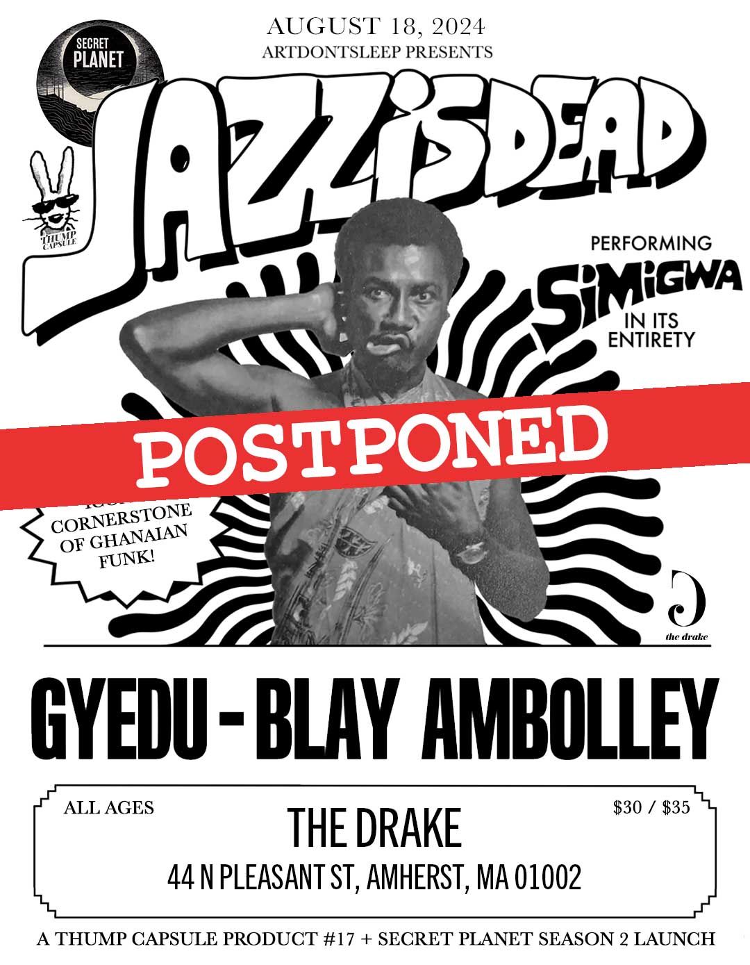 Gyedu-Blay Ambolley in Western MA \u2014 POSTPONED