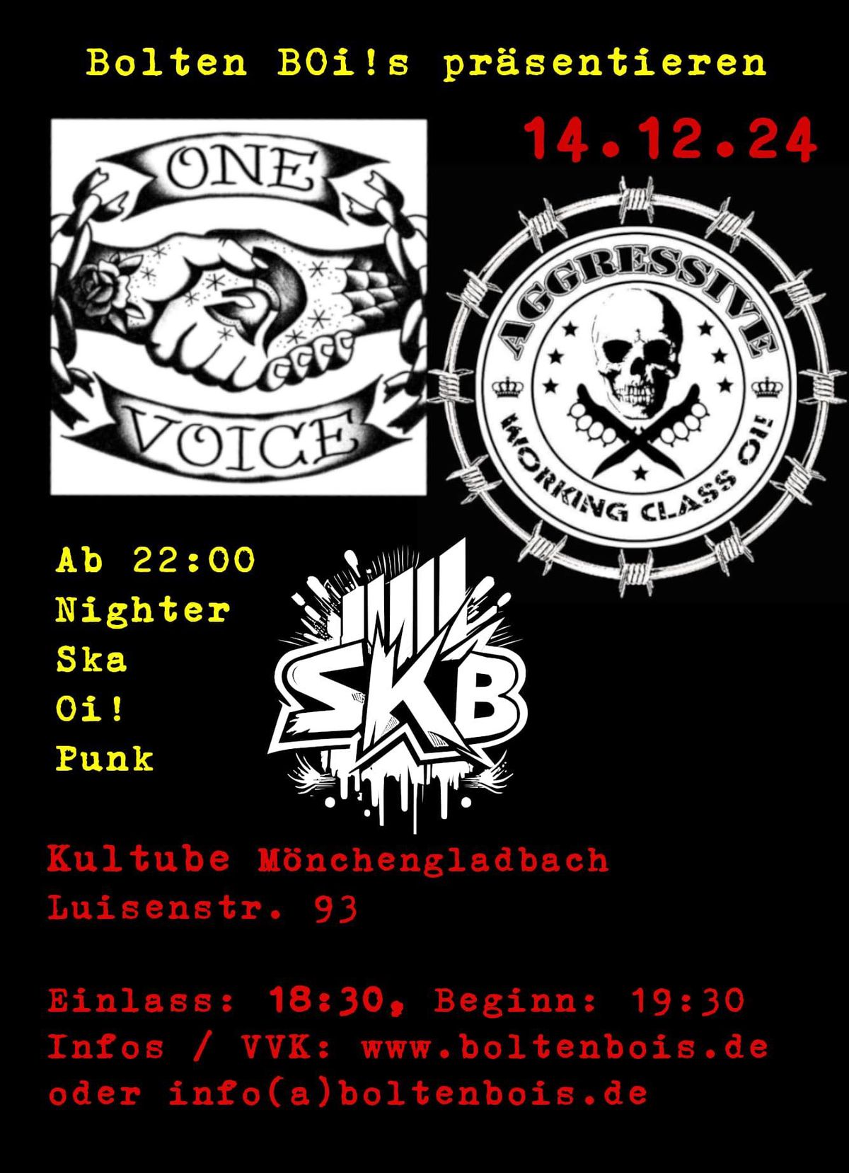 One Voice + Aggressive + SkB! im Kultube M\u00f6nchengladbach