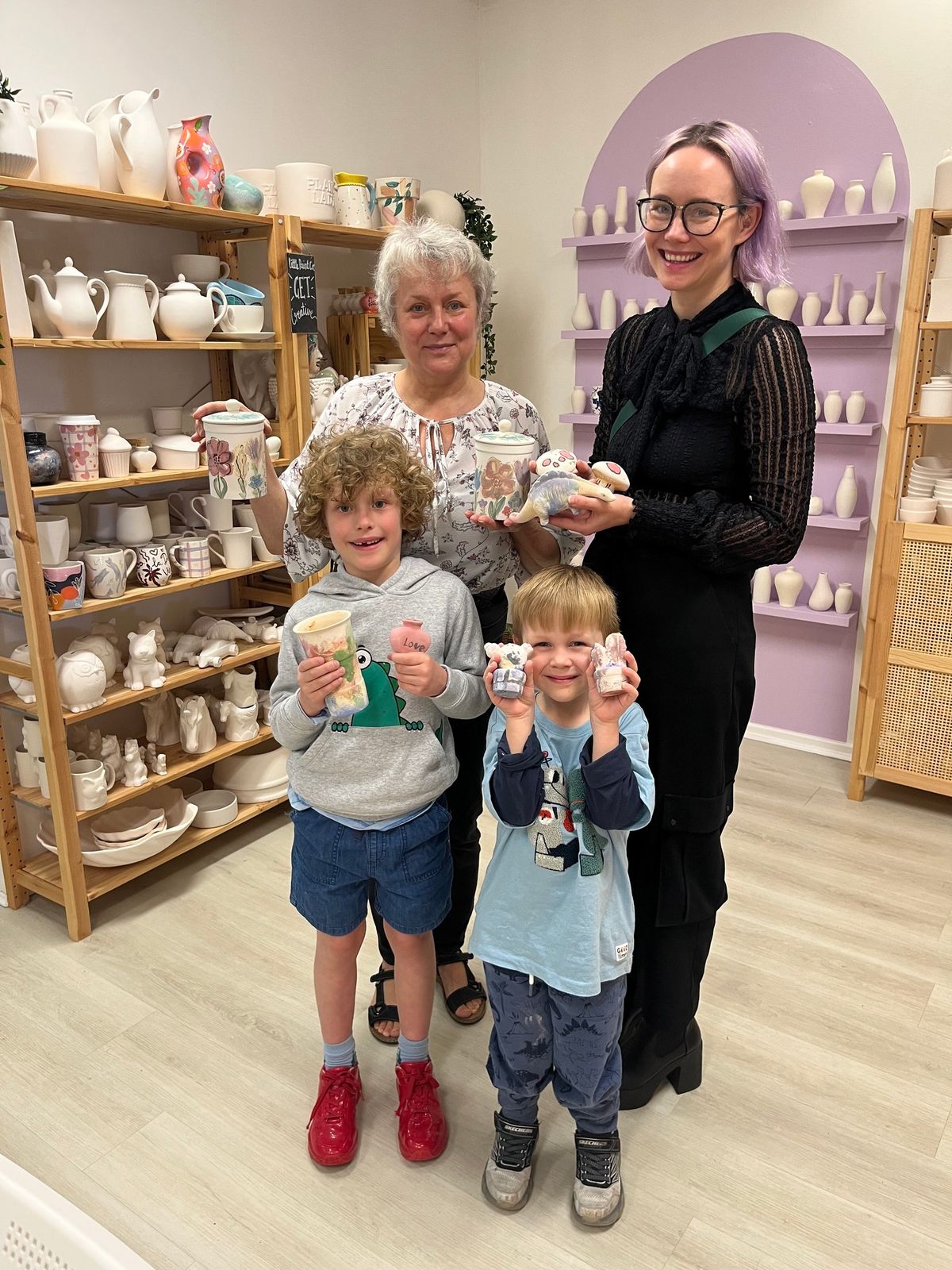 Pottery painting all ages school holidays sessions