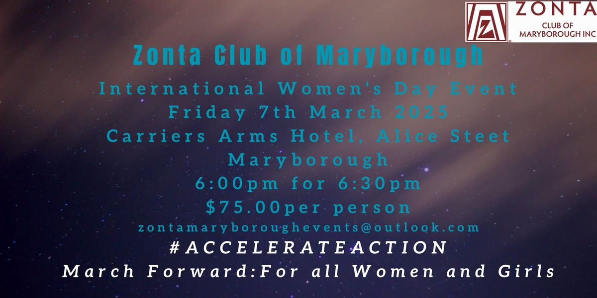 2025 Zonta Club of Maryborough International Women's Day Dinner