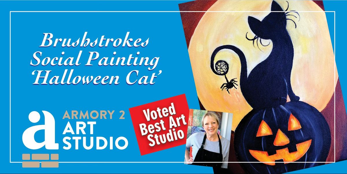 Brushstrokes Social Painting - 'Halloween Cat'