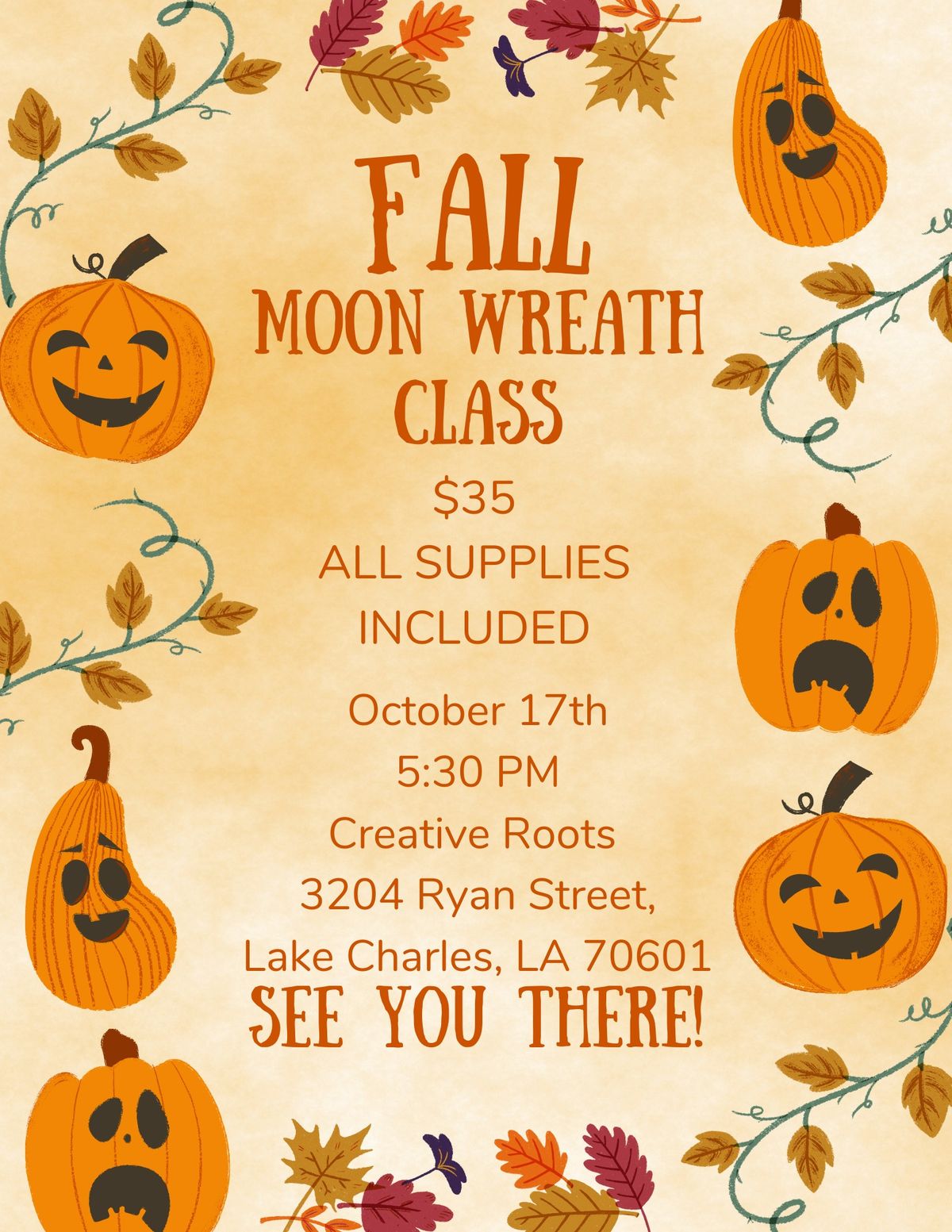 Fall Moon Wreath Class