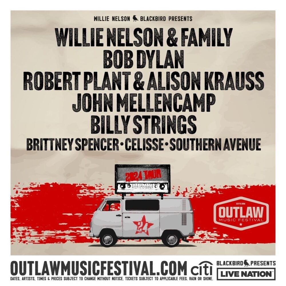 Outlaw Music Festival: Willie Nelson and Bob Dylan with Robert Plant & Allison Kraus and Celisse