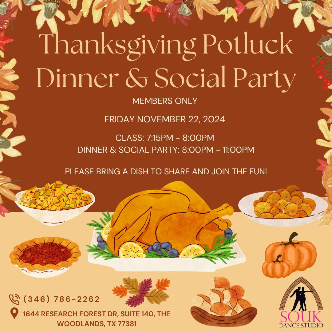 \ud83c\udf42 Thanksgiving Potluck & Social Party! \ud83c\udf42