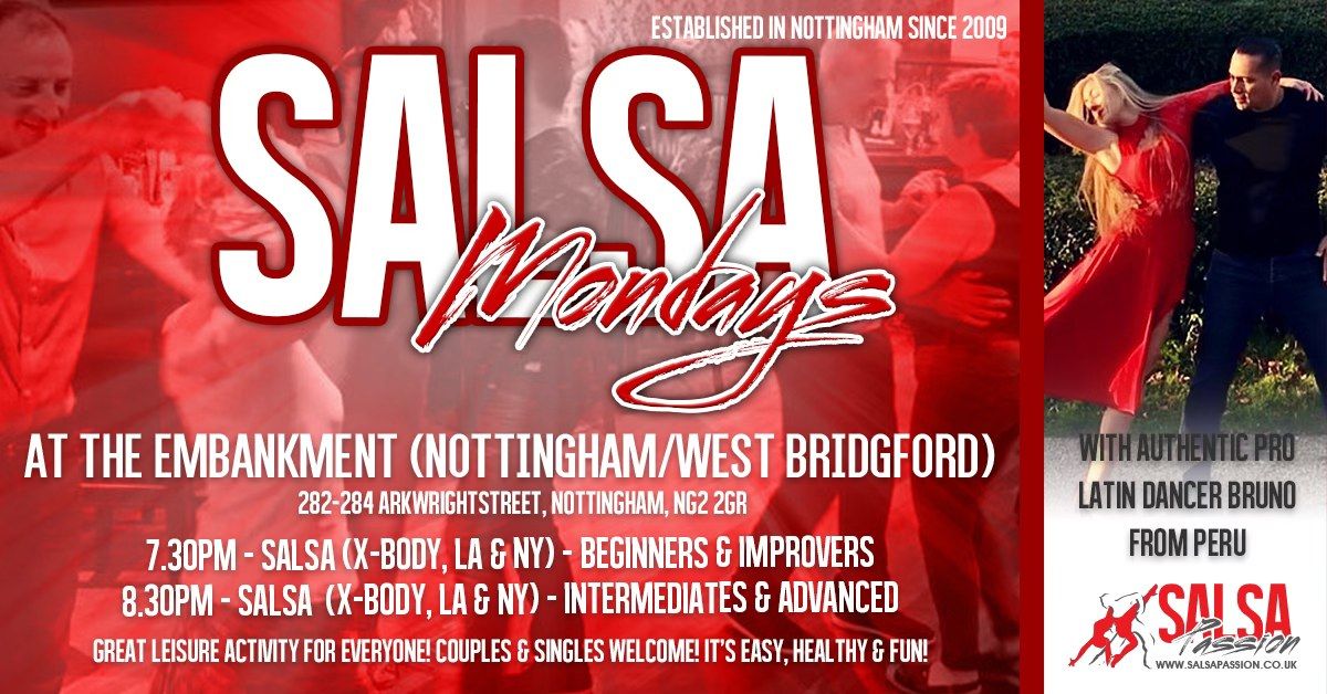 Salsa Mondays in Nottingham at The Embankment (Pub & Kitchen) from 7.30pm!