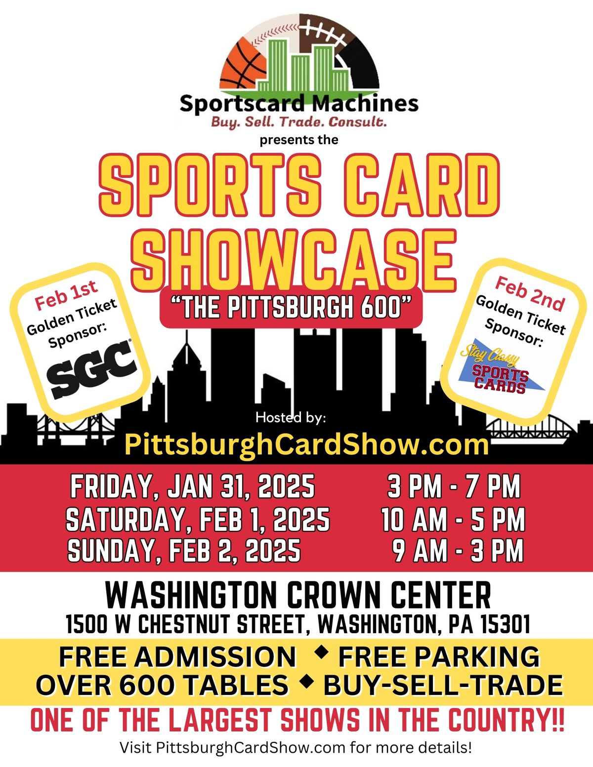 Sports Card Showcase Event "Pittsburgh 600" at Washington Crown Center in Washington, PA