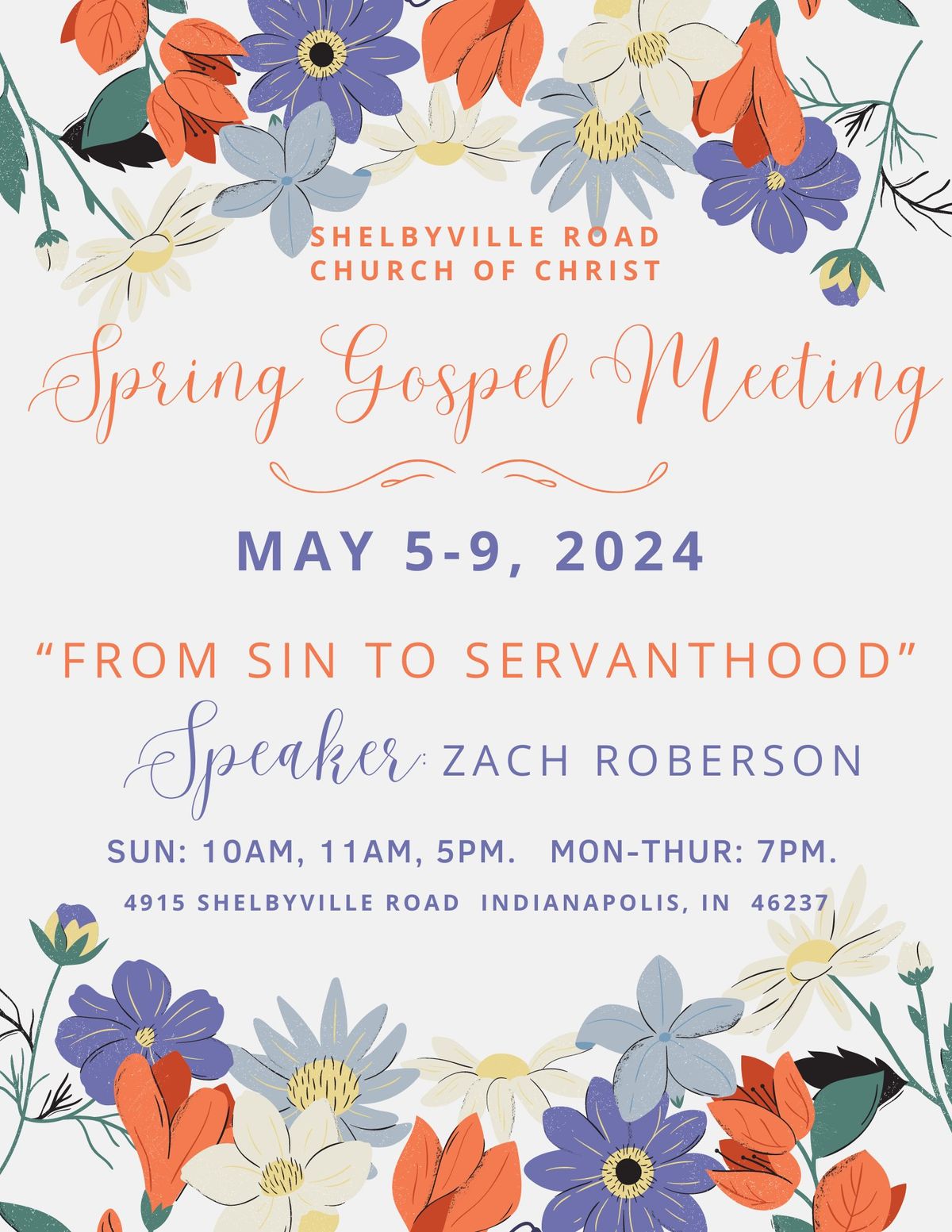 Spring Gospel Meeting with Zach Roberson
