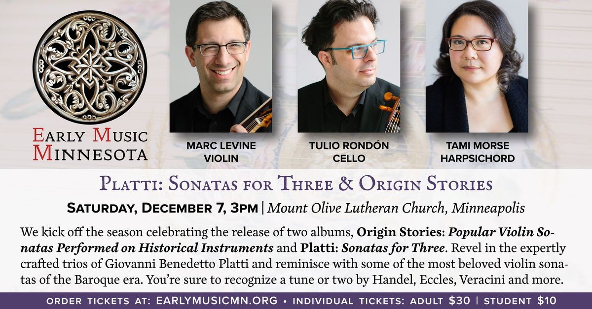 Platti: Sonatas for Three & Origin Stories, CD Release