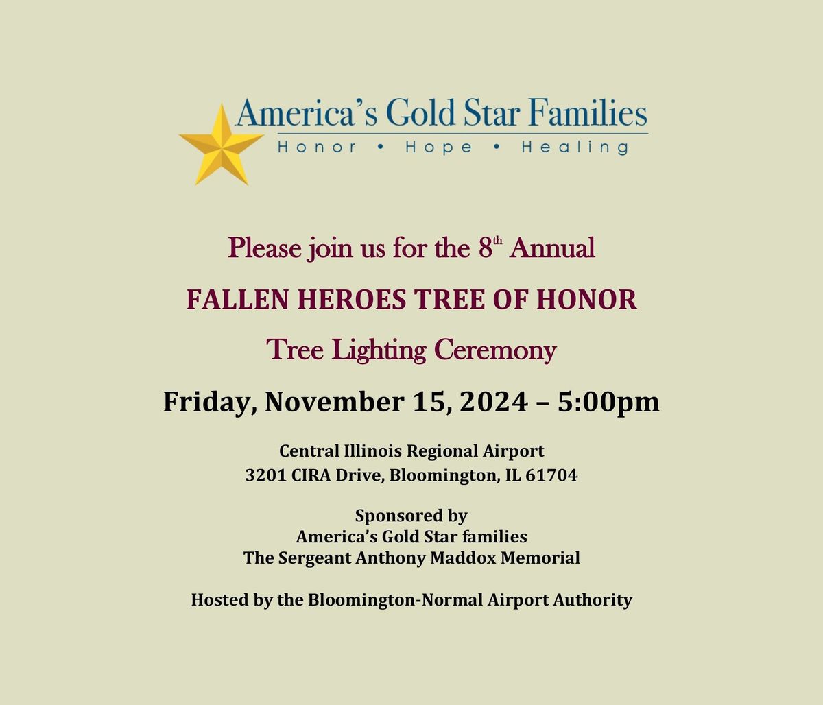 Fallen Heroes Tree of Honor Tree Lighting Ceremony