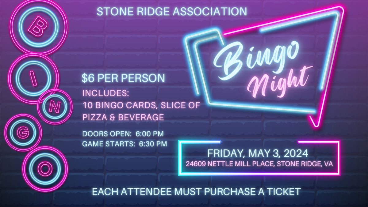 Stone Ridge's Friday Bingo Night 