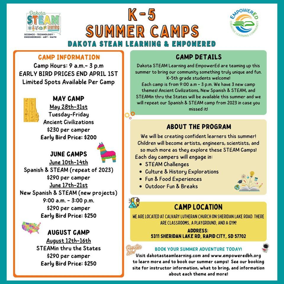Kinder-5th STEAM Summer Camps 