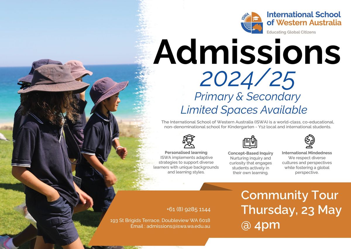 School Community Tour for Admissions for School Year  2024\/2025