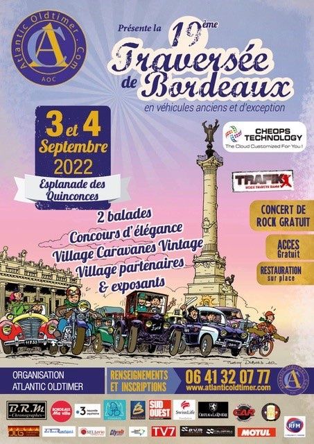 19\u00b0TRAVERSEE de BORDEAUX en VEHICULES ANCIENS et d'EXCEPTION