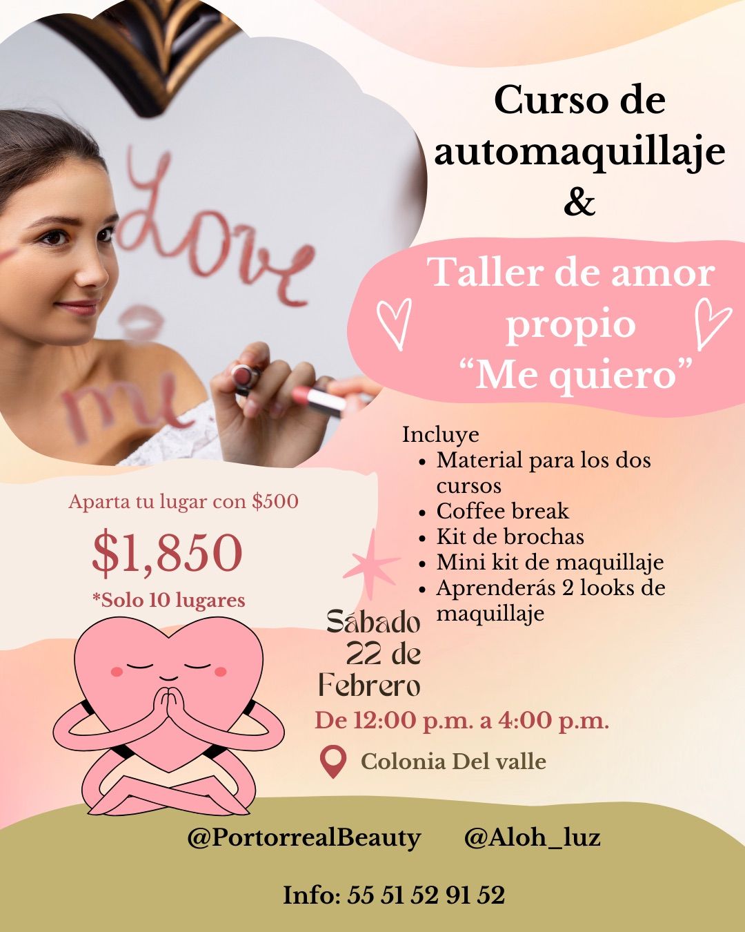 Curso de Automaquillaje y Taller de amor propio \u201cMe quiero\u201d