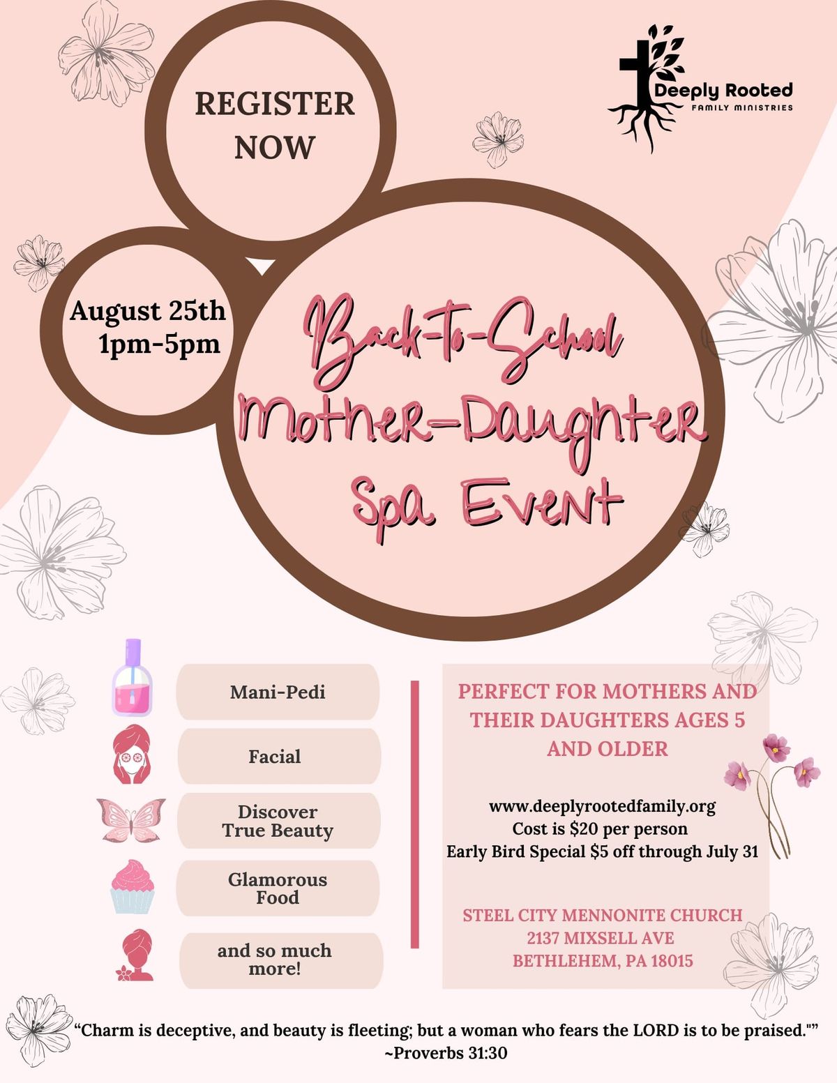 Back to School Mother-Daughter Spa Event