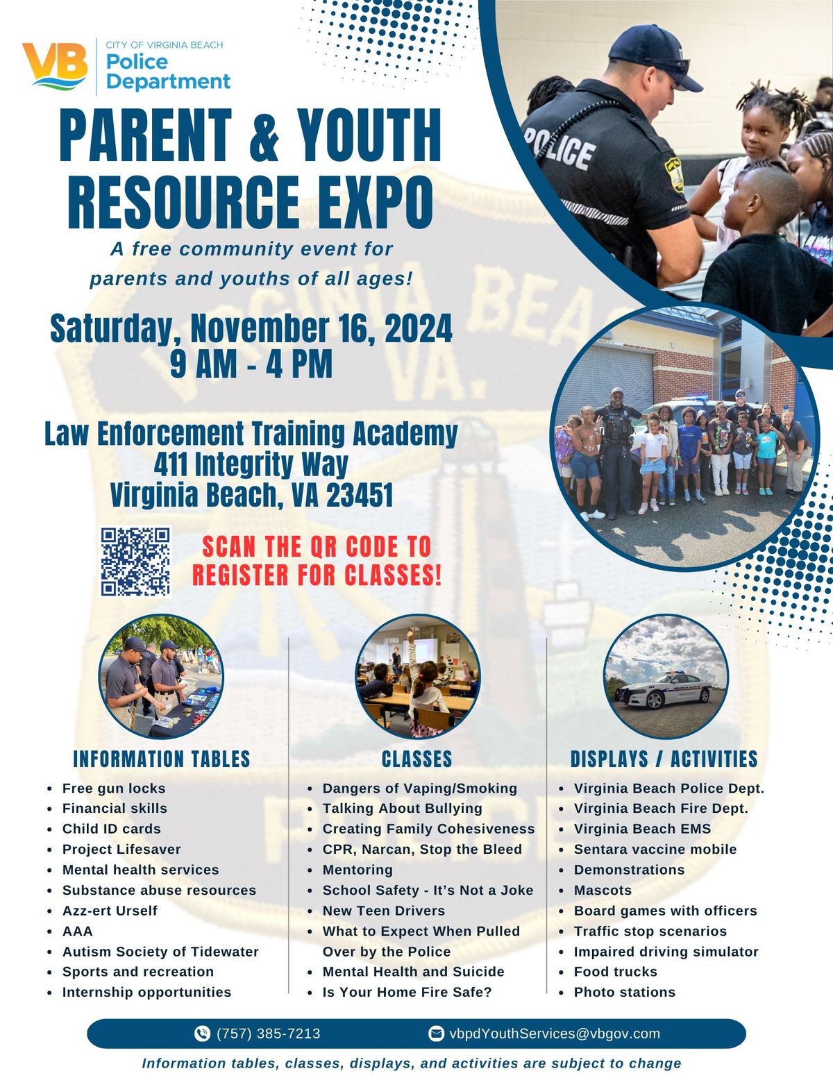 Parent & Youth Resource Expo - FREE Community Event hosted by the VBPD