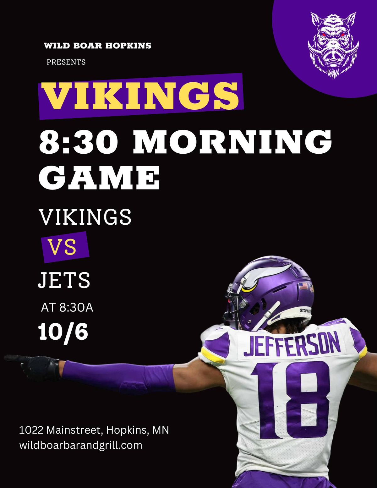 8:30a Vikings London Game!