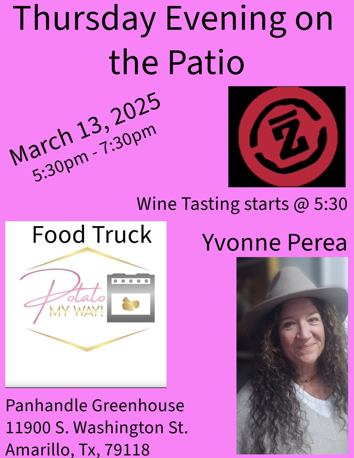 Thursday Evening on the Patio Singer-Yvonne Perea Food Truck-Potato My Way