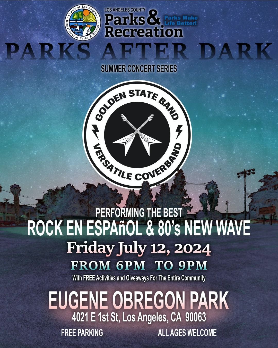 Parks After Dark Presents: Rock en Vivo & 80s New Wave 