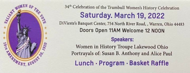 34th Annual Trumbull County Women\u2019s History Celebration