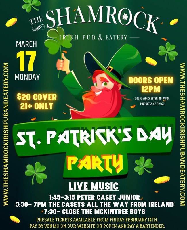 The Shamrock St. Patrick\u2019s Day Party