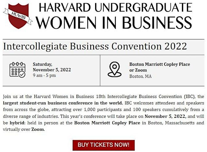 Harvard Women in Business Intercollegiate Business Convention 2022