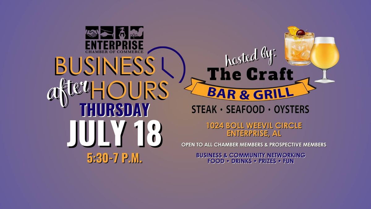 Business After Hours Mixer hosted by The Craft Bar & Grill
