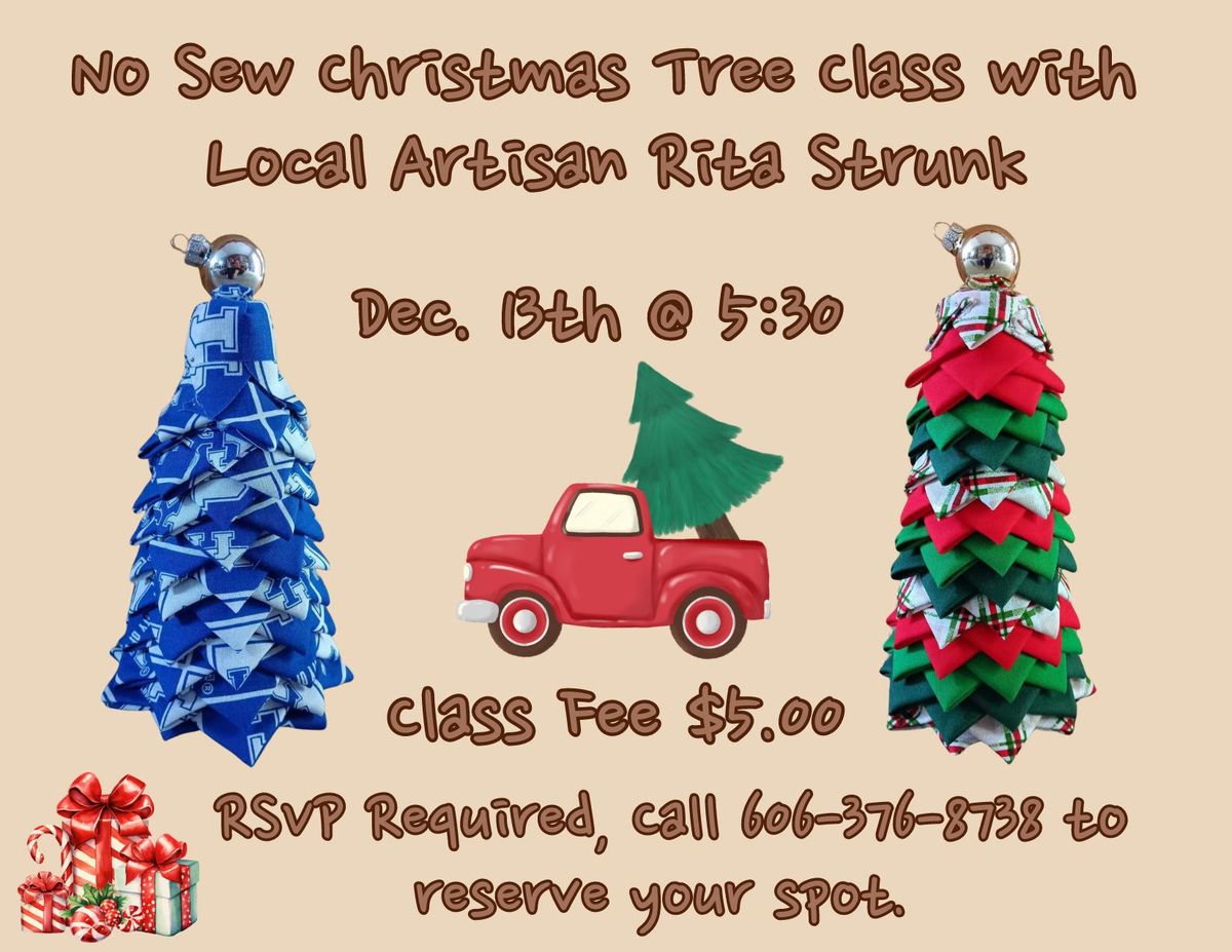 No Sew Christmas Tree Class with Local Artisan Rita Strunk