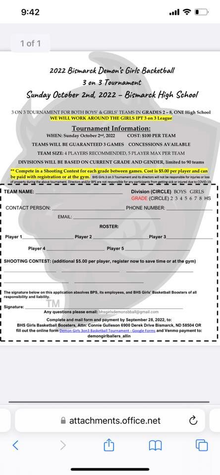 Bismarck High School 3 on 3 Tournament