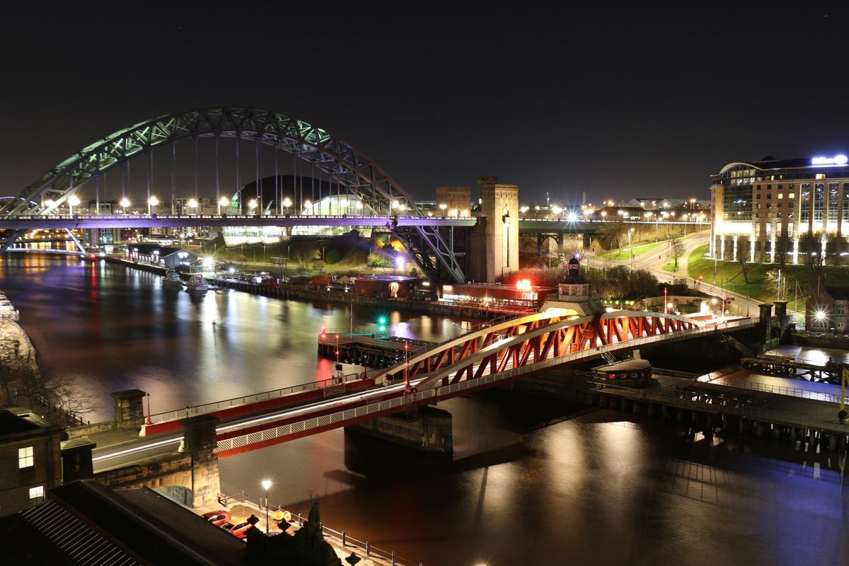 Learn Light Trails and Night Photography - Newcastle Quayside