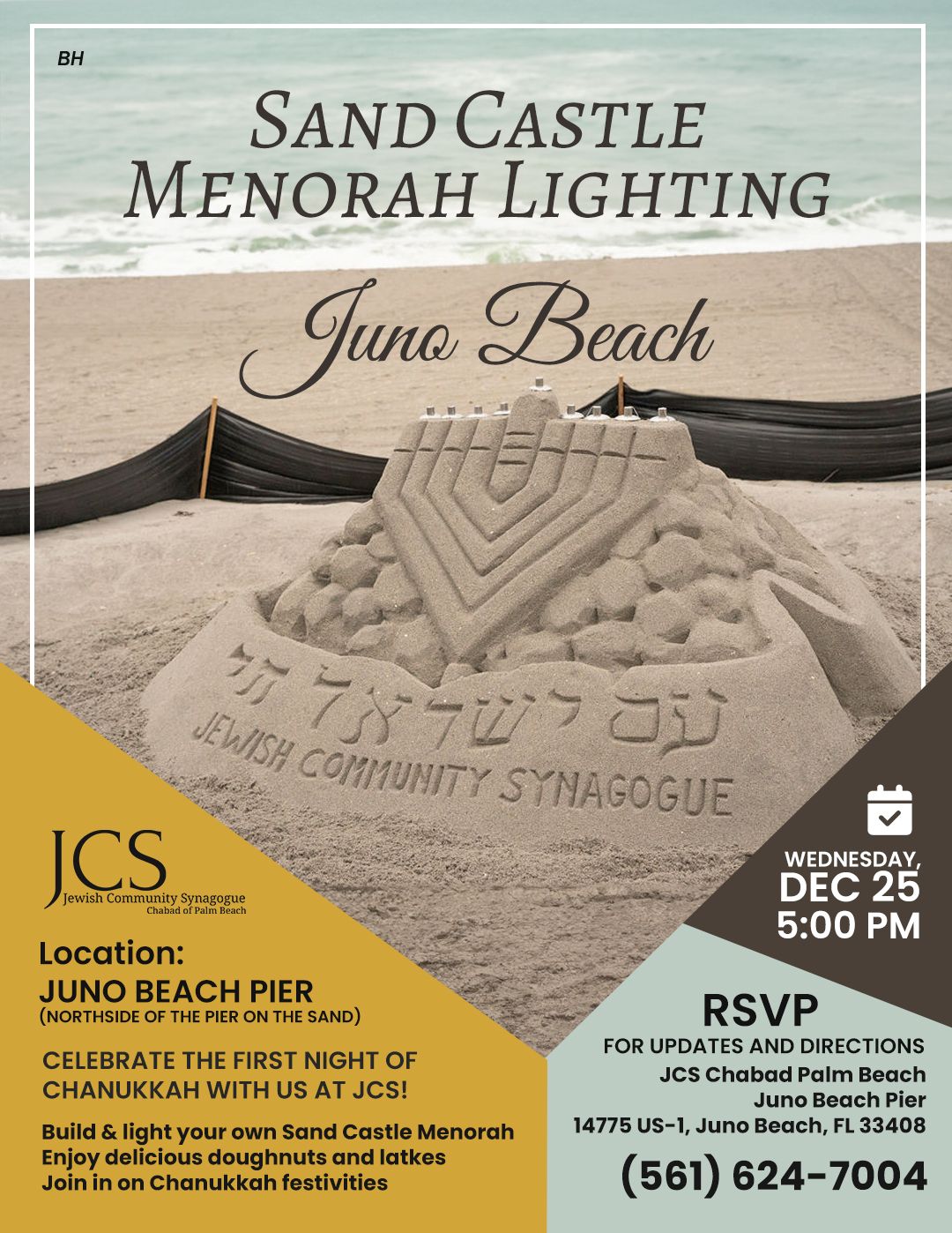 Sand Castle Menorah Lighting at Juno Beach